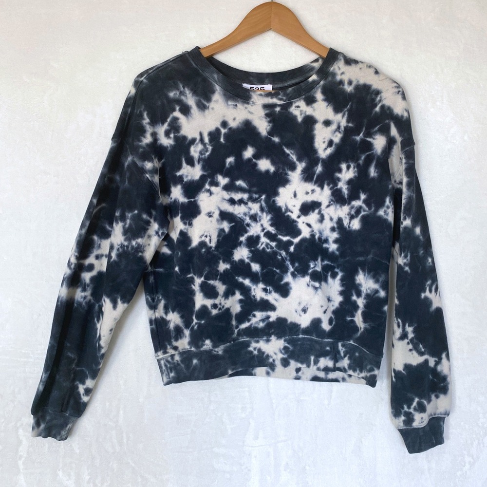 525 Revolve America‎ Tie Dye Basic Cropped Cozy Pullover Sweatshirt Womens XS